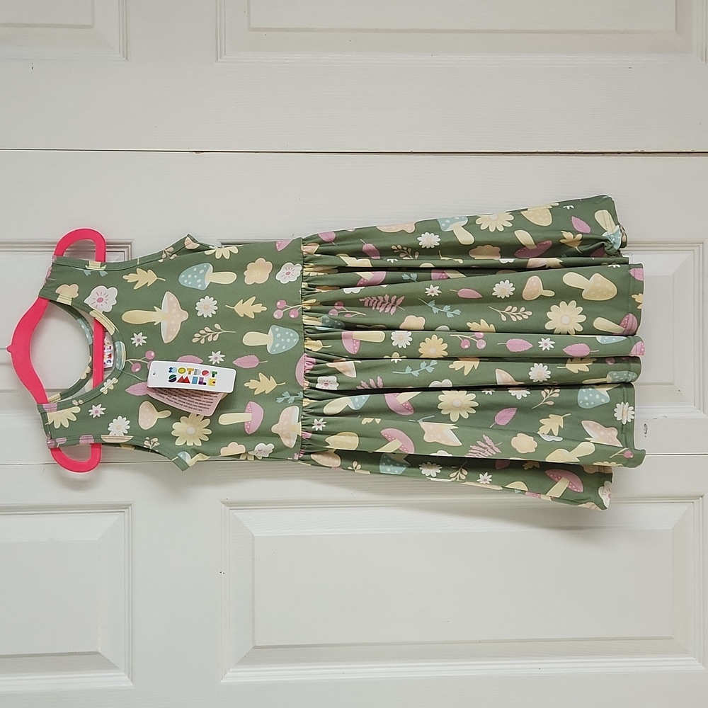 COPY - NWT Dot Dot Smile Green Mushroom Dress